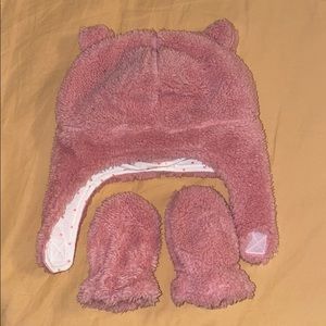 Baby Girl Hat & Mittens